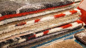 colourful carpet stack